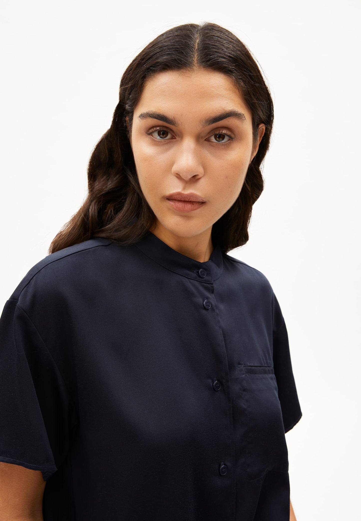 Blouse en tencel | marine "baraahe - night sky"