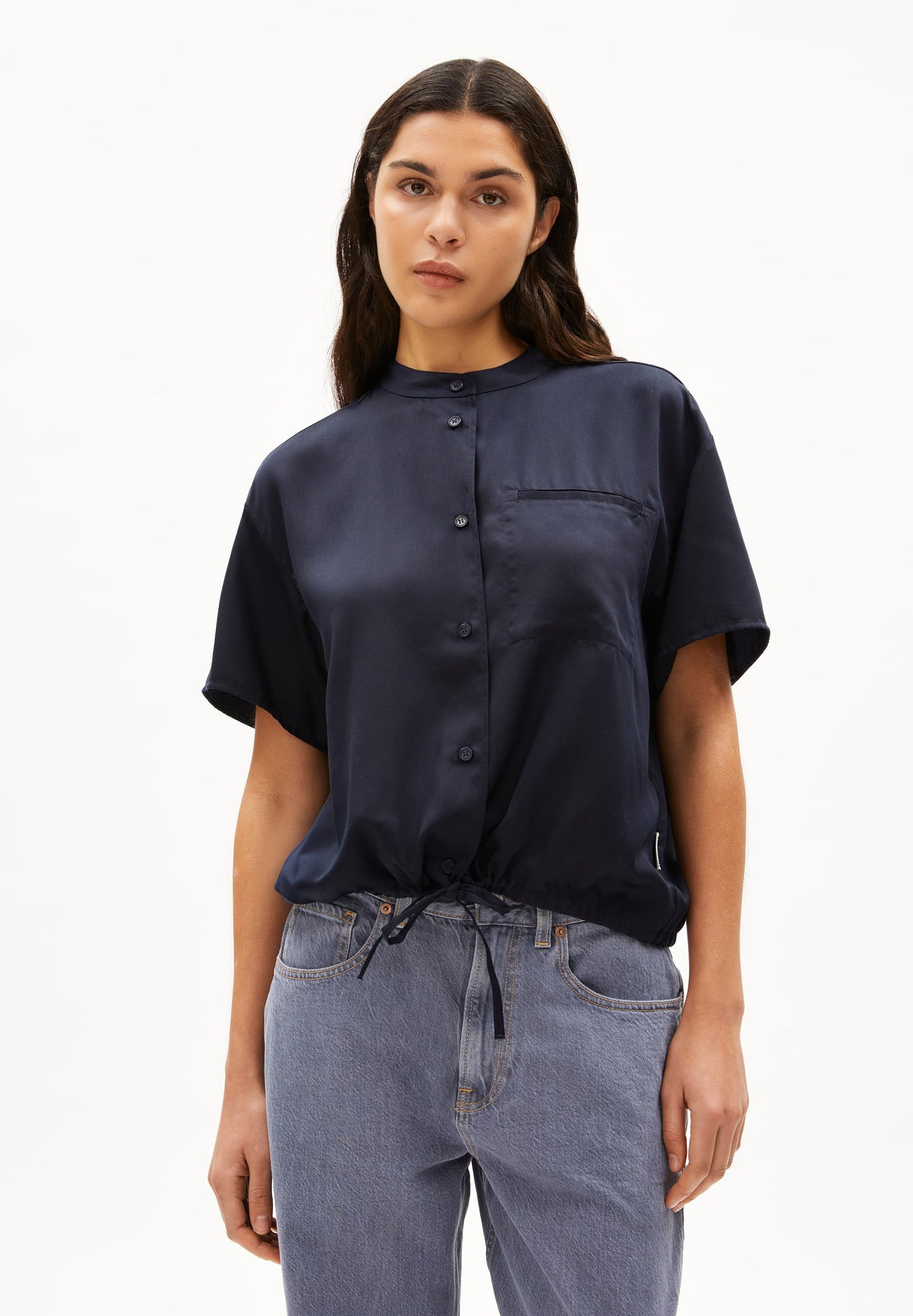 Blouse en tencel | marine "baraahe - night sky"