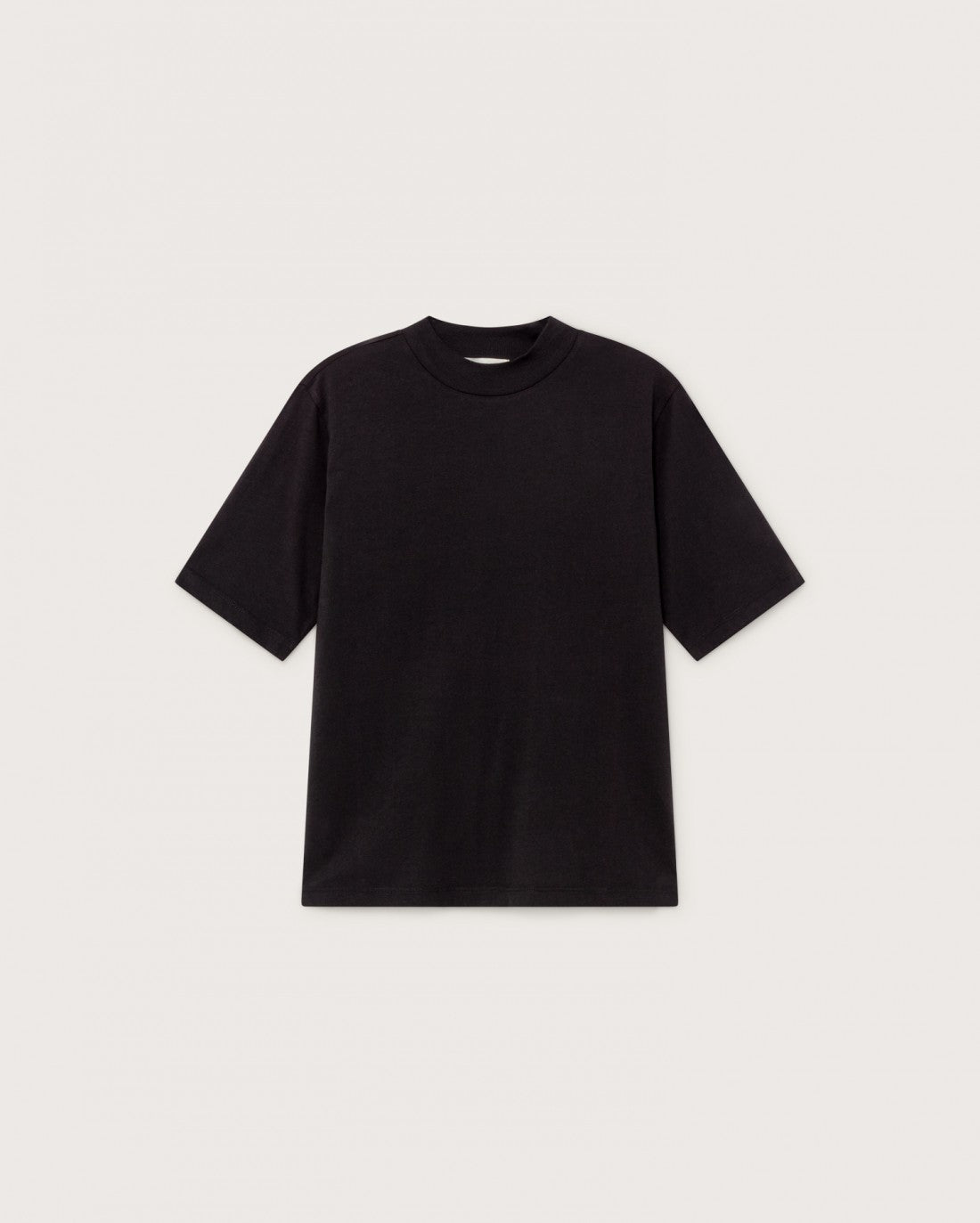 T-shirt manches courtes en coton bio | noir "Mock"