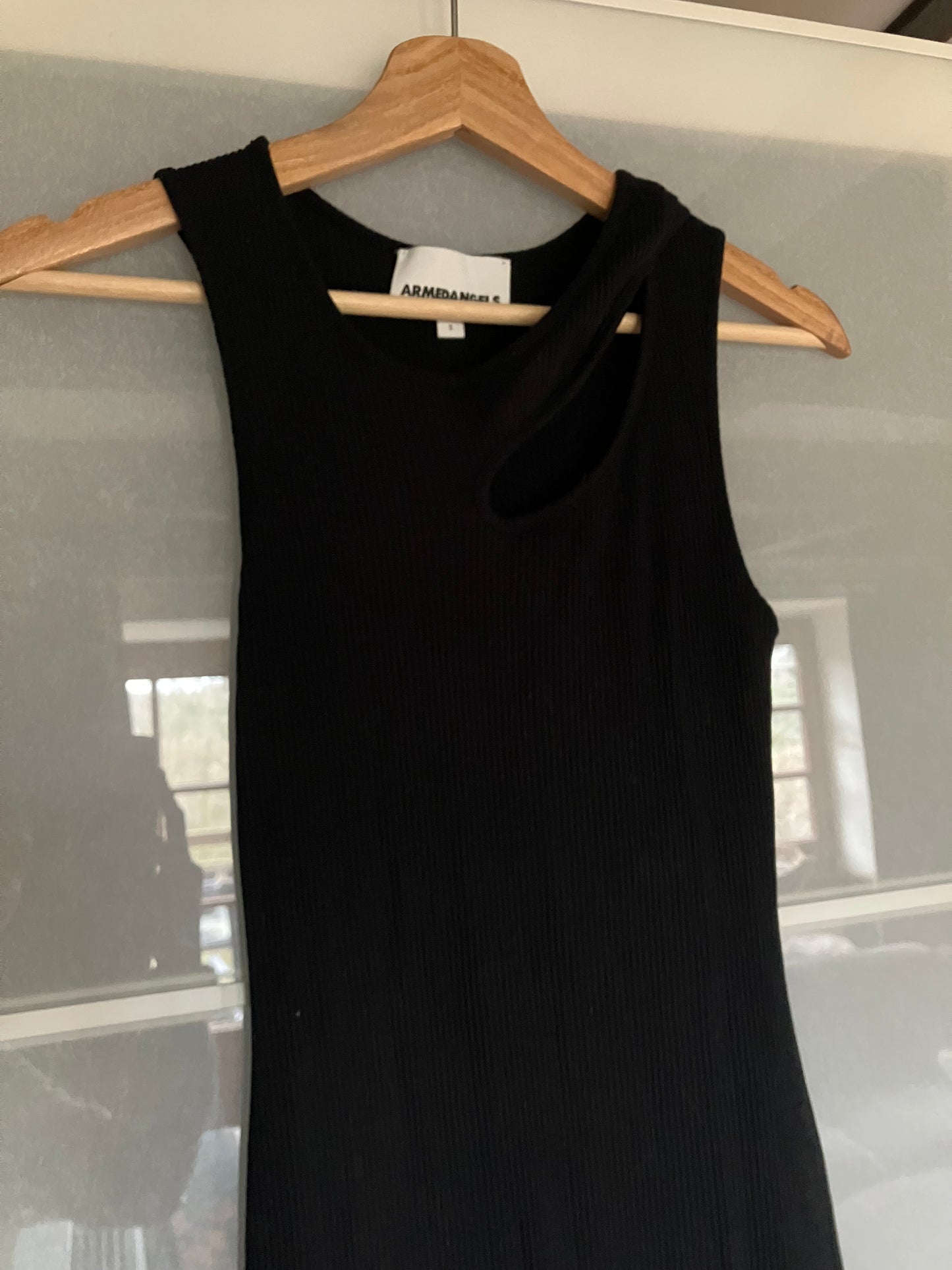 Robe longue ajourée en coton bio | noir "esilaa black"