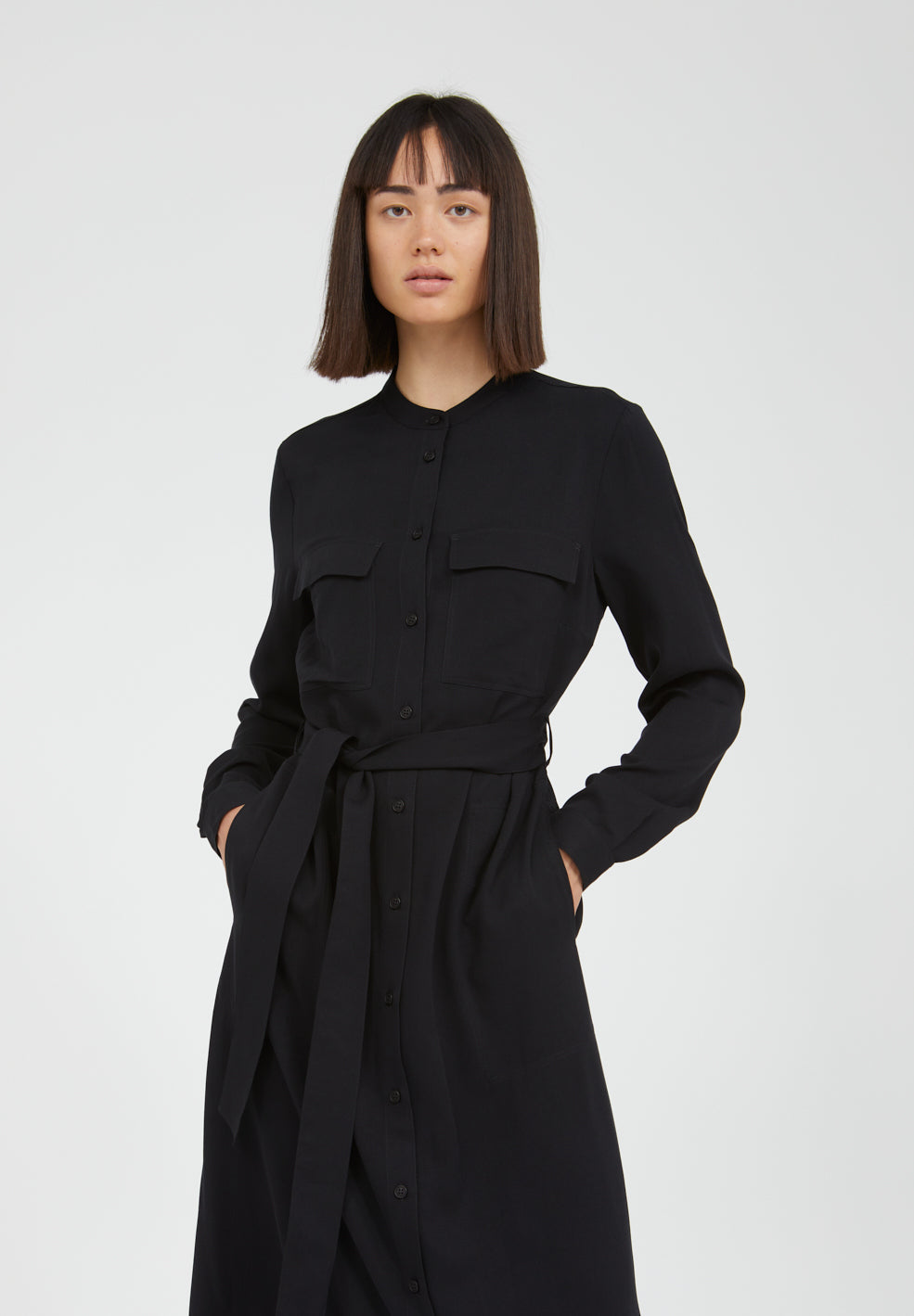 Robe longue noire en lenzing - BEANTAA