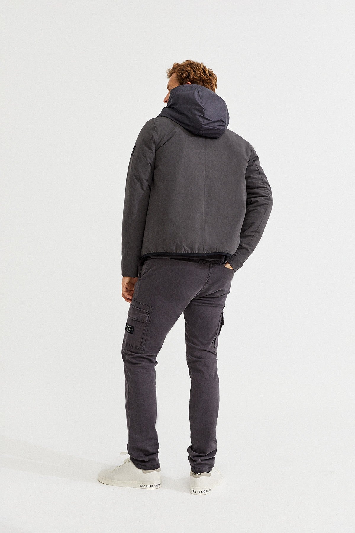 Manteau imperméable gris en recyclé - BERNA SWEAT TECH JACKET