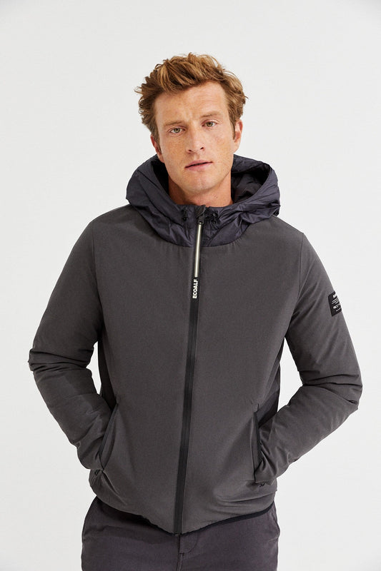 Manteau imperméable gris en recyclé - BERNA SWEAT TECH JACKET