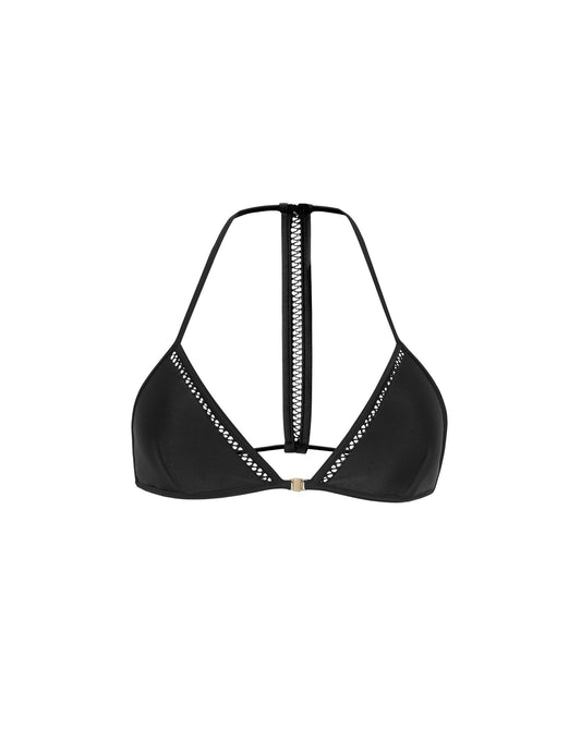 Haut de bikini Anamur noir en nylon recyclé - Black