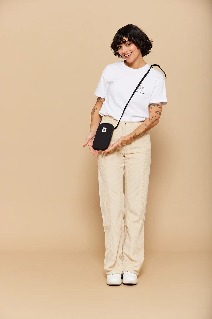 Pochette téléphone en coton bio | noir "bill noir"