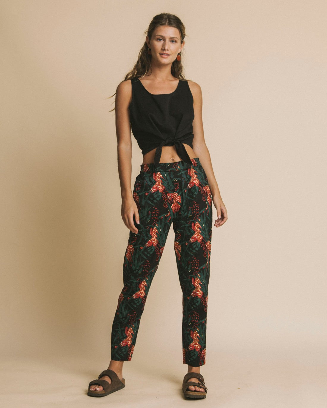 Crop top noeud noir en coton bio - Bambili