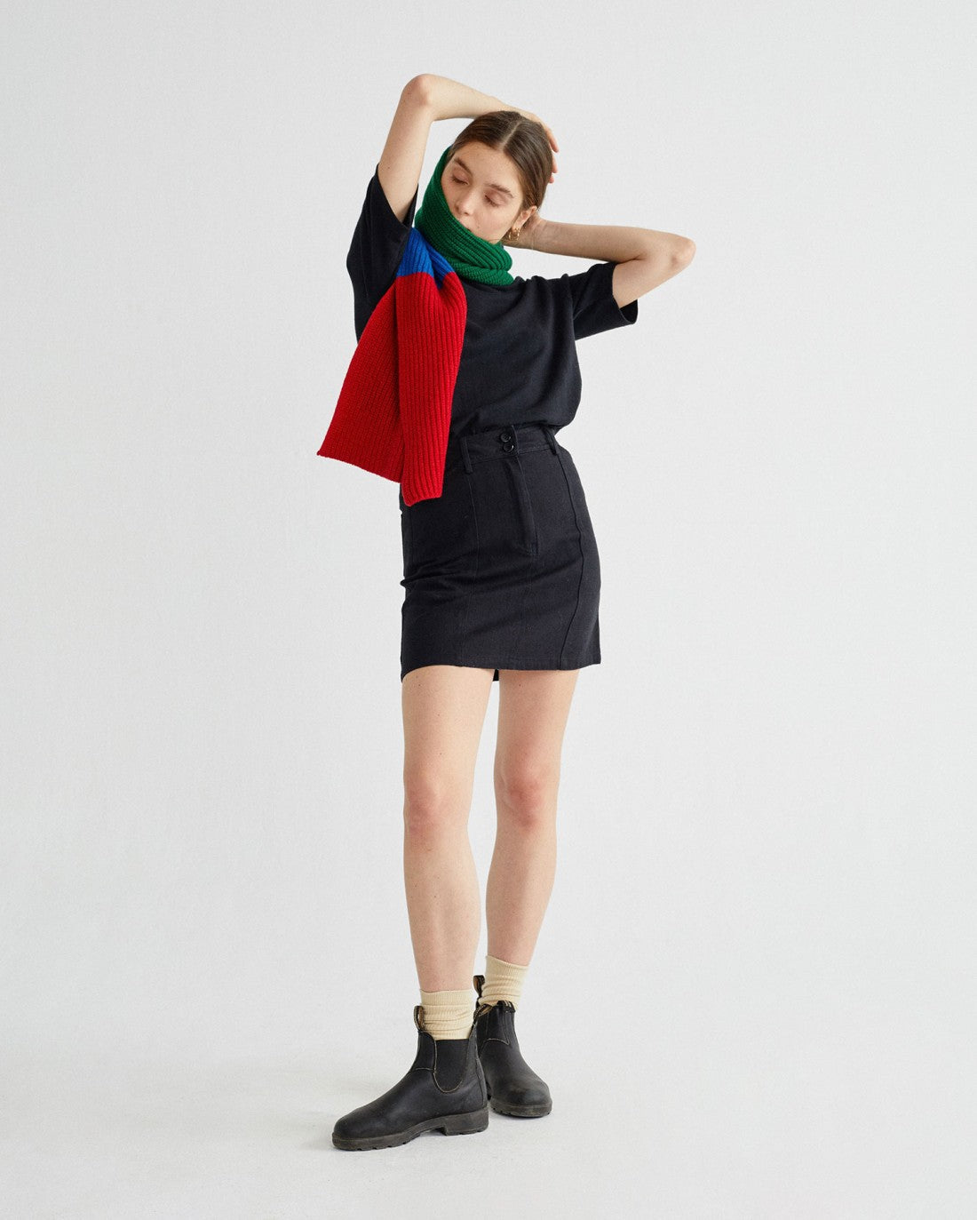 T-shirt ample noir en chanvre et coton bio - Aidin