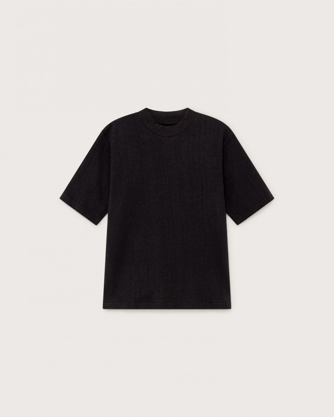 T-shirt ample noir en chanvre et coton bio - Aidin