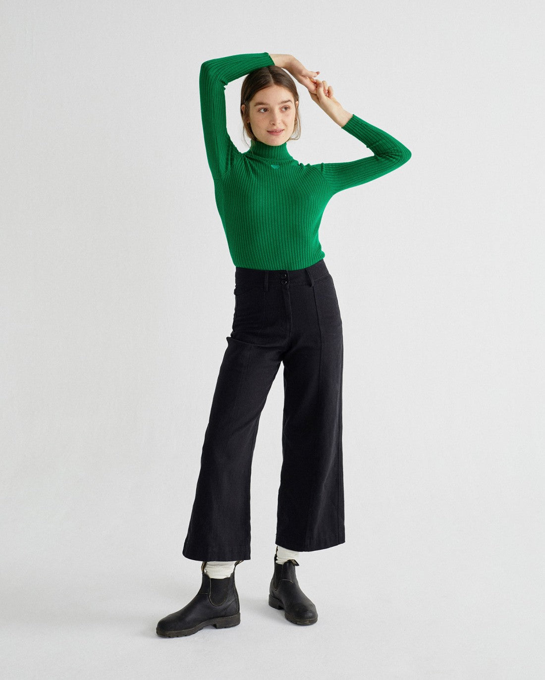 Pantalon large noir en chanvre et coton bio - Kupalo
