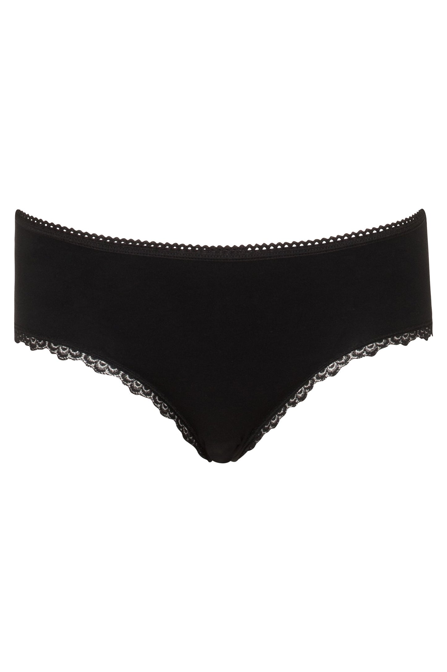 Culotte noire en coton bio - lace hipster black