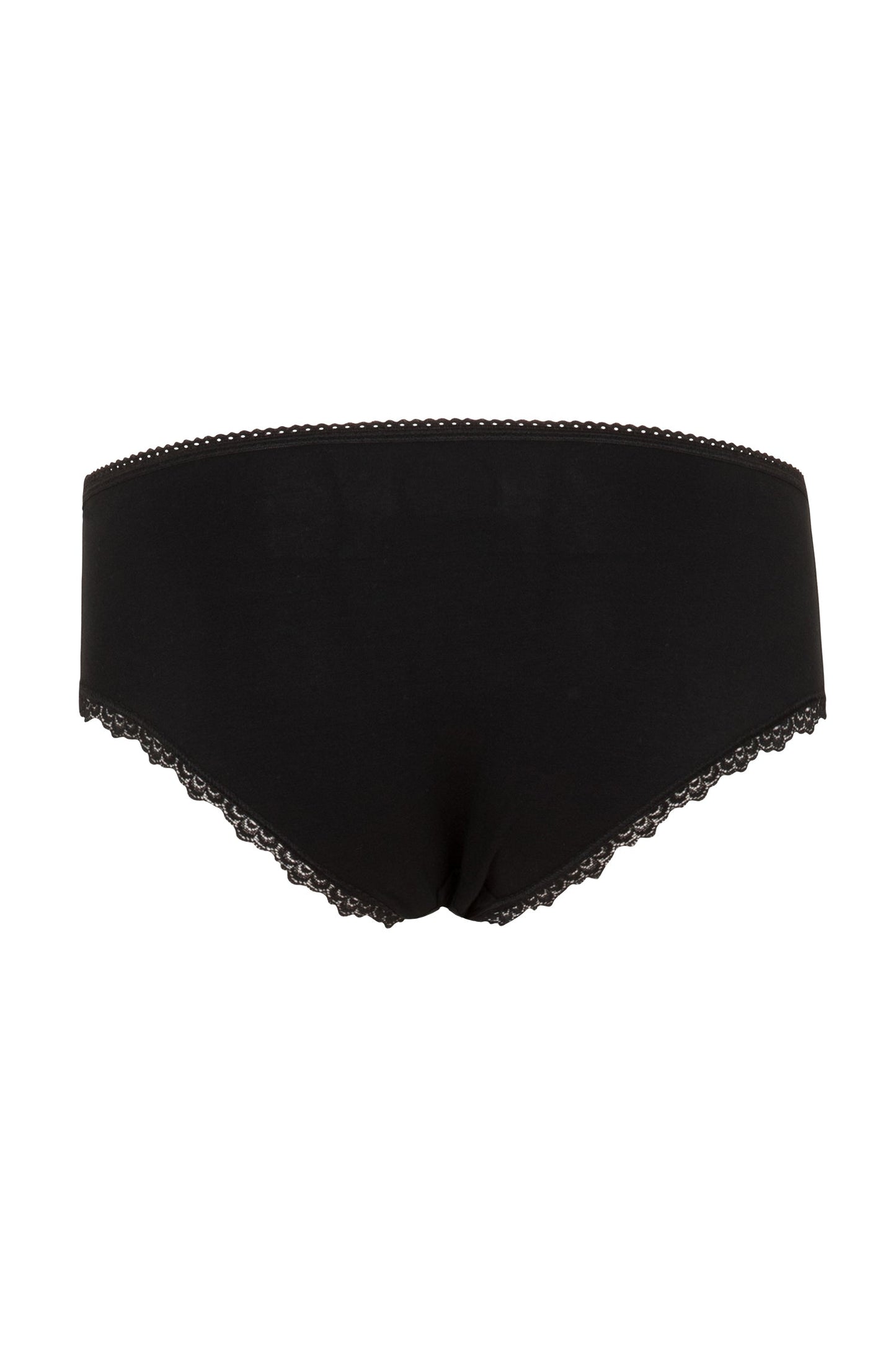 Culotte noire en coton bio - lace hipster black