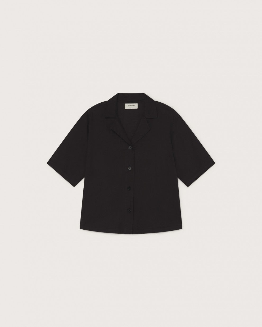 Blouse crop noire en coton bio - Black lomami