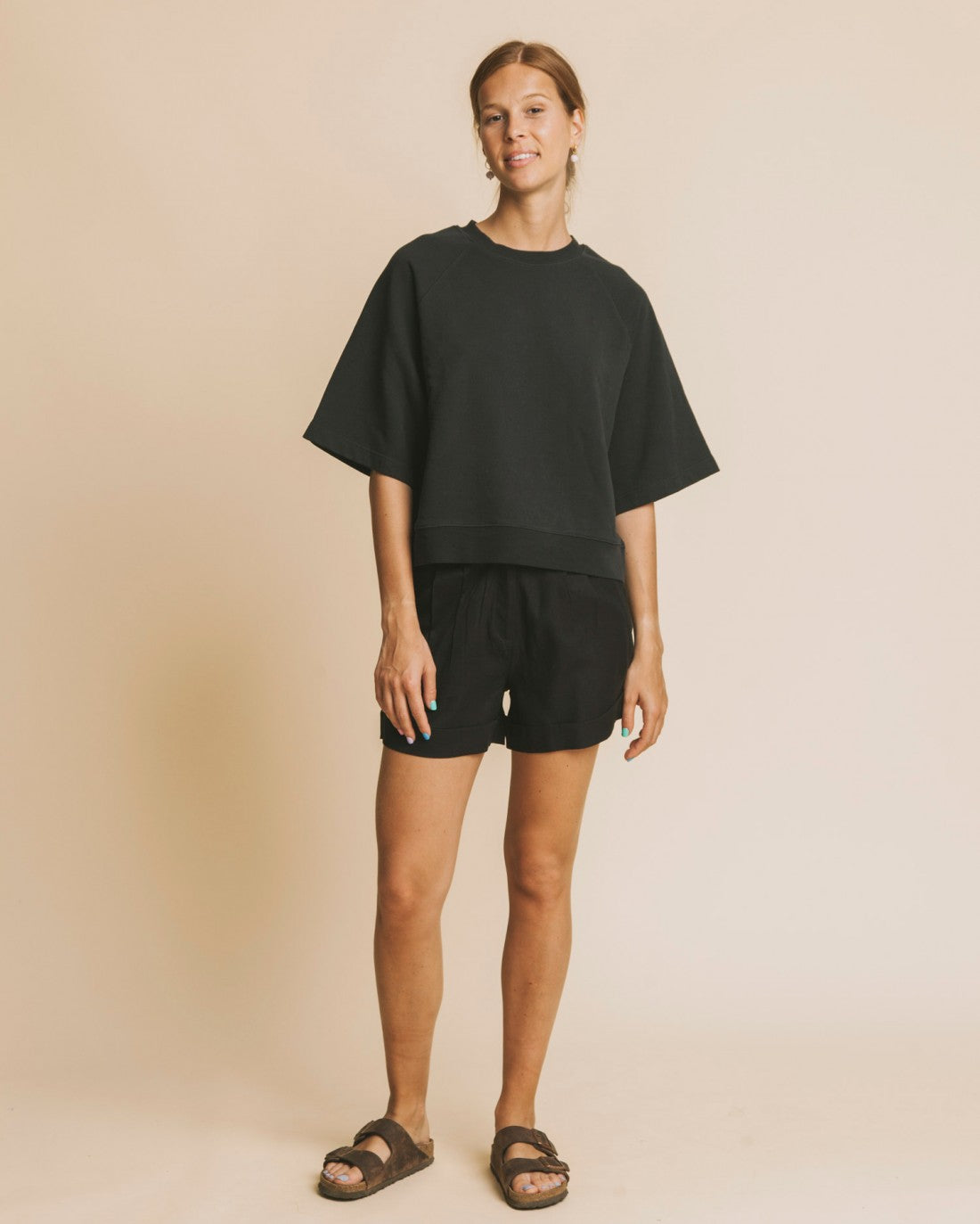 Short noir en coton bio - Mamma
