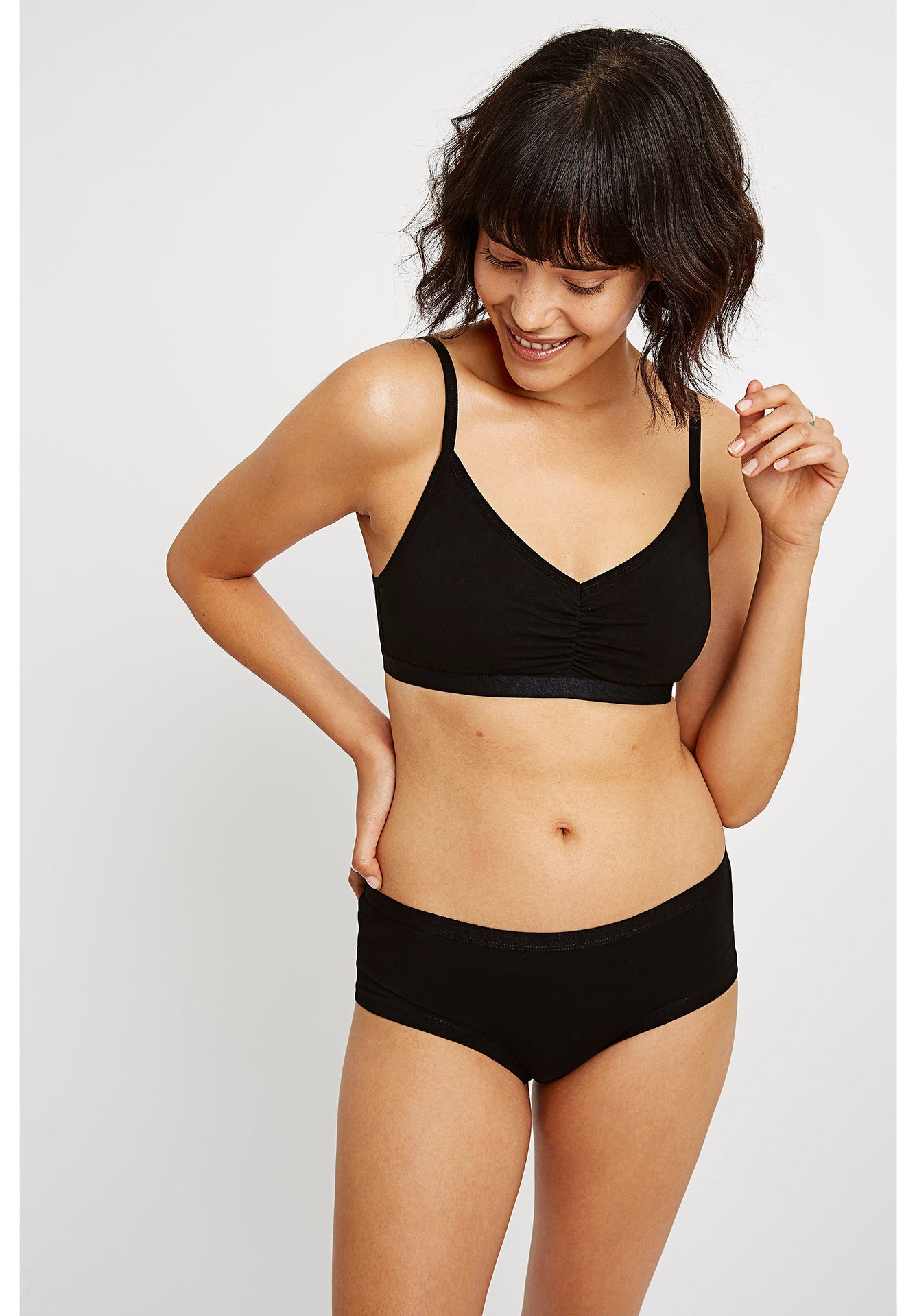 Brassière noire en coton bio
