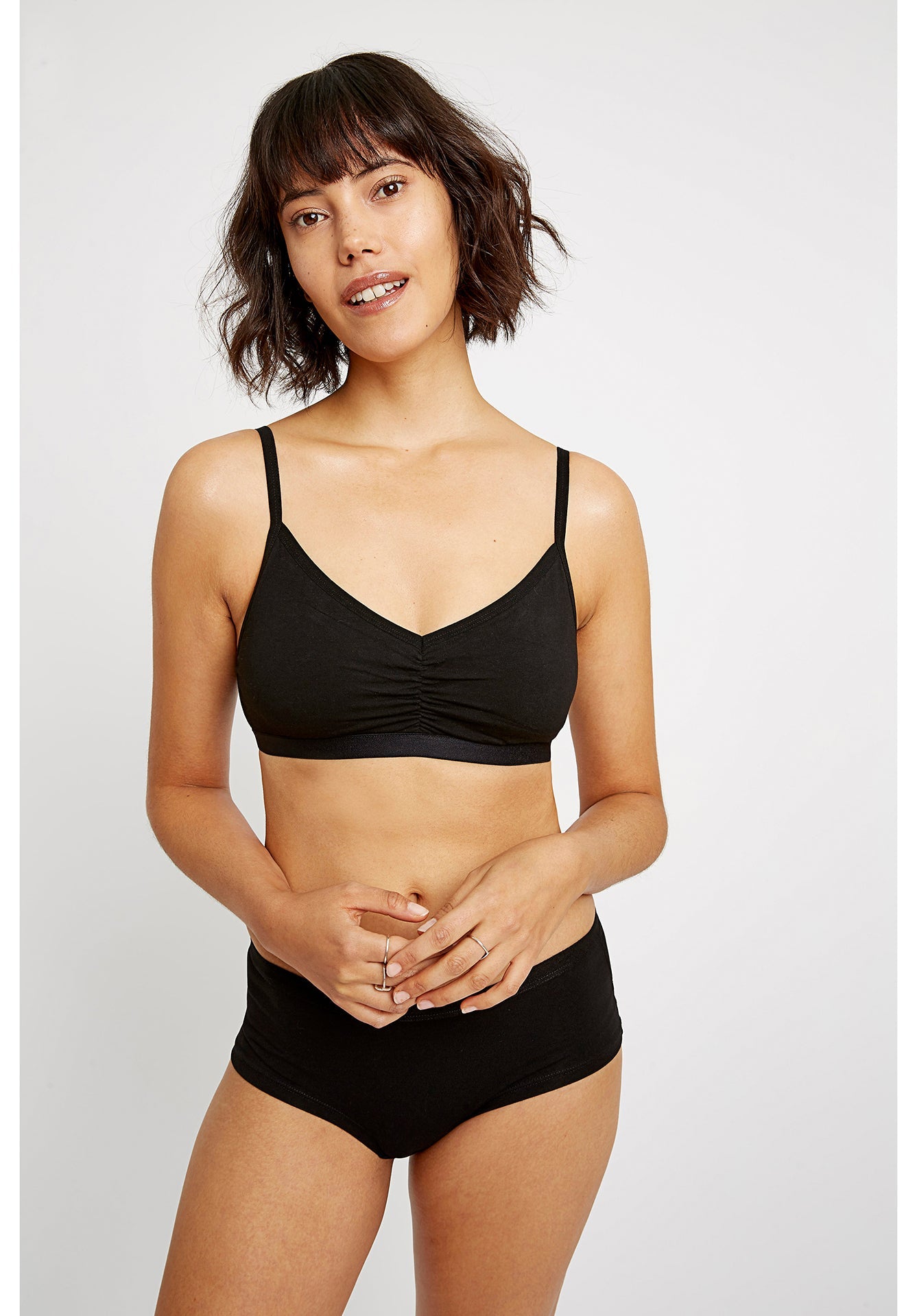 Brassière noire en coton bio