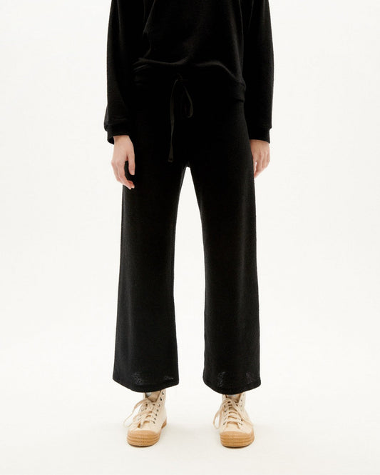 Pantalon fluide en matières recyclées et coton bio | noir "black trash eri"