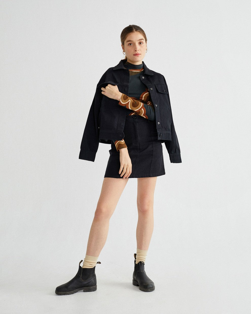Veste noire en coton bio - Turan