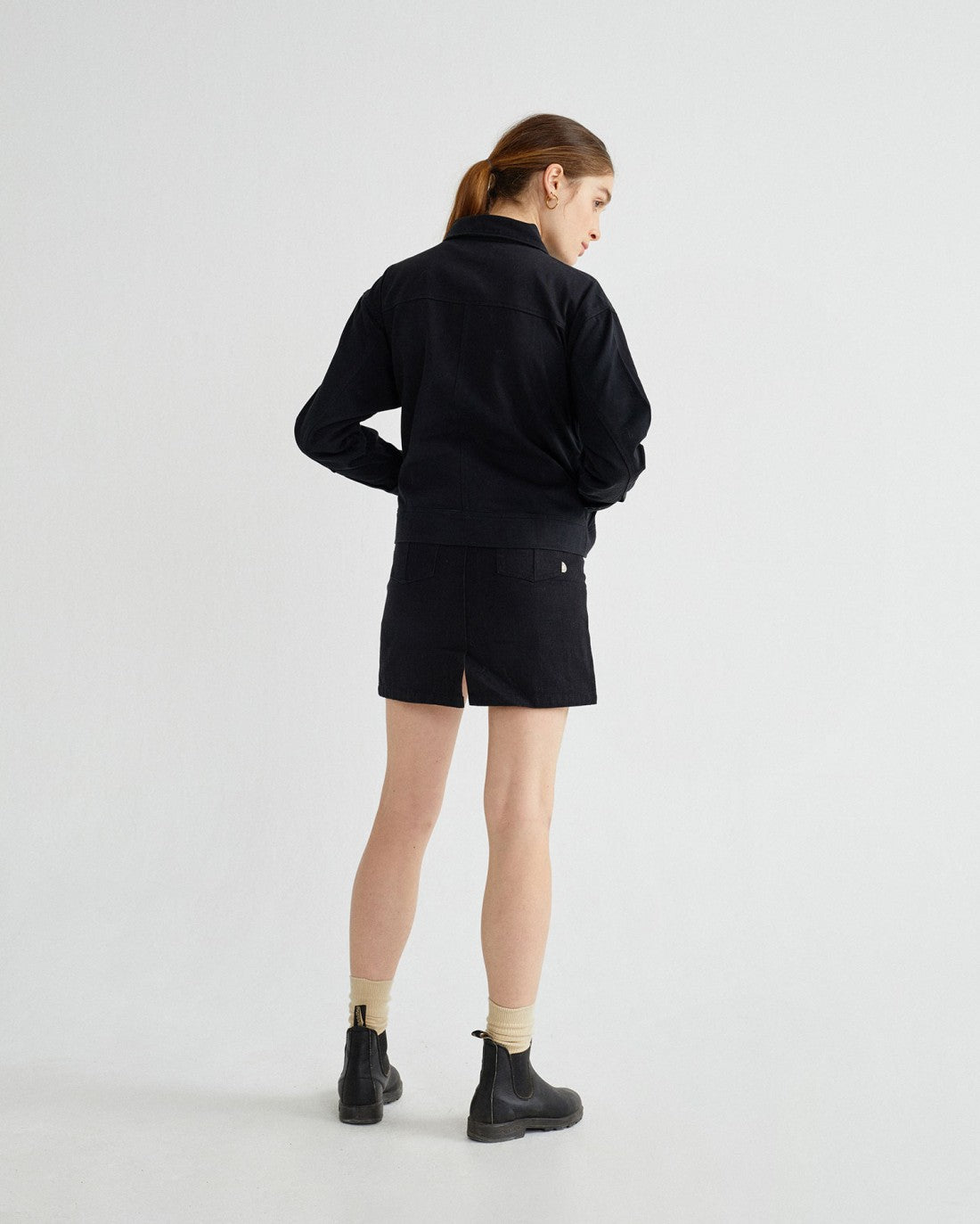 Veste noire en coton bio - Turan