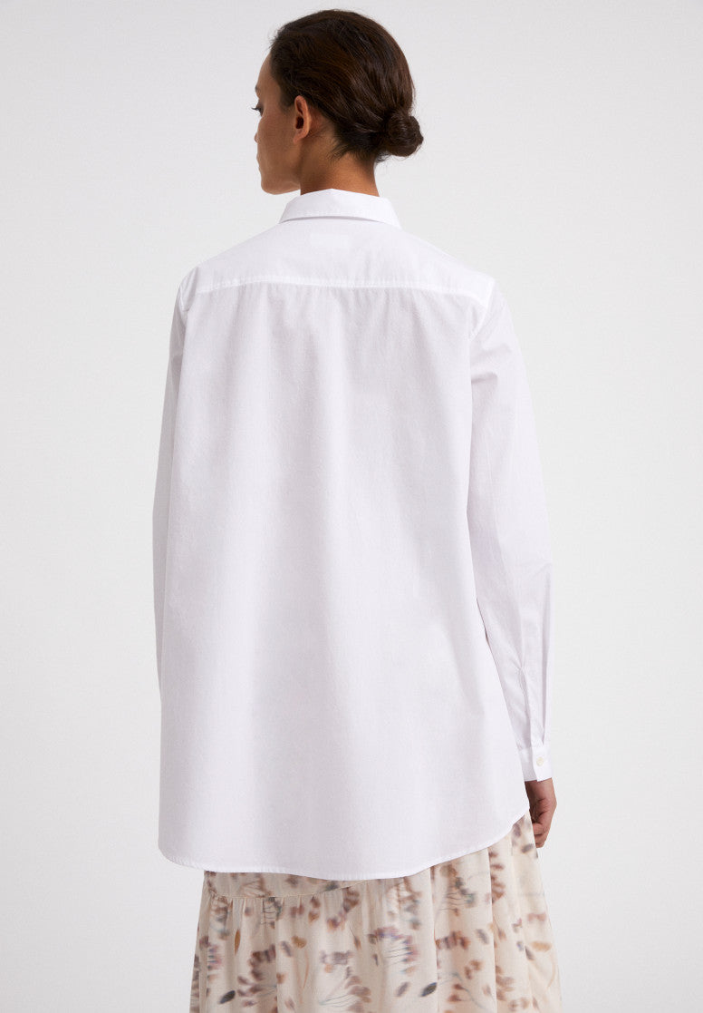 Chemise blanche oversize en coton bio - BLANCAA