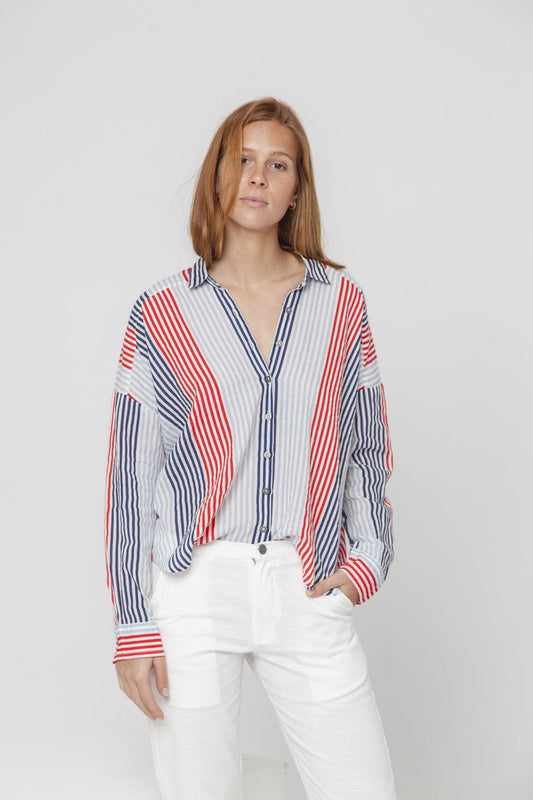 Chemise rayée en coton bio - Sombrillas Free