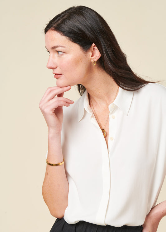 Chemisier en ecovero | blanc "larisaana off white"
