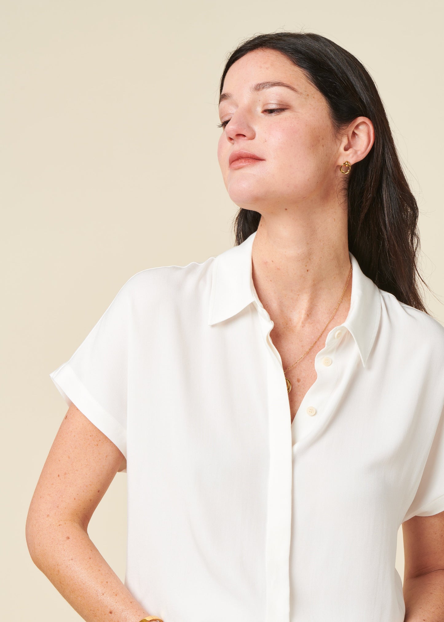 Chemisier en ecovero | blanc "larisaana off white"
