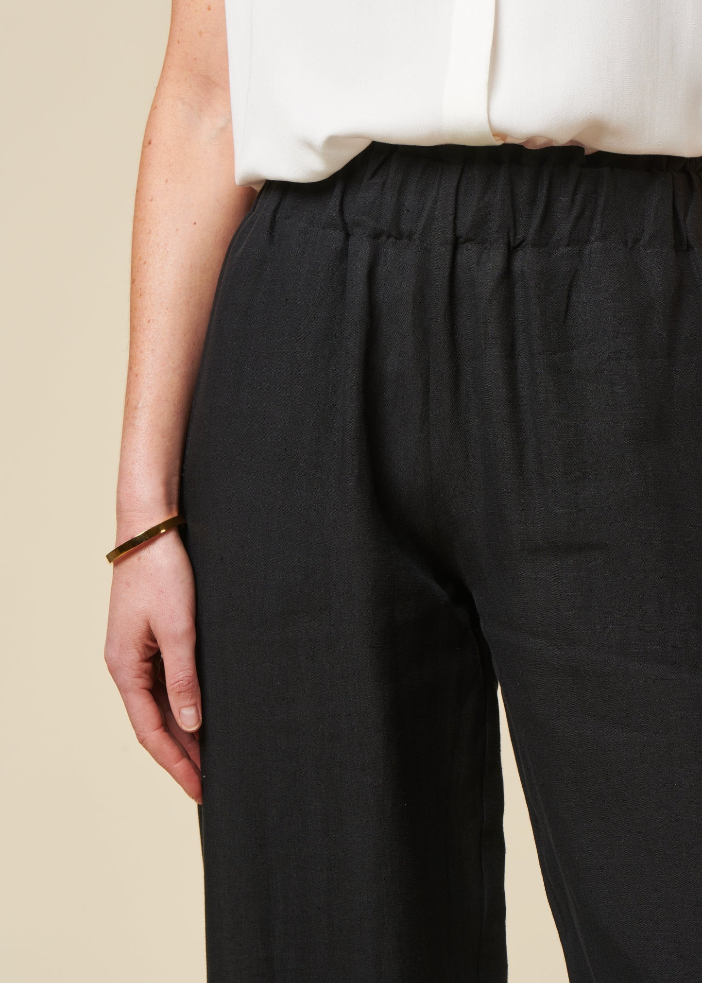 Pantalon ample en lin | Noir "linen pants beveren black"