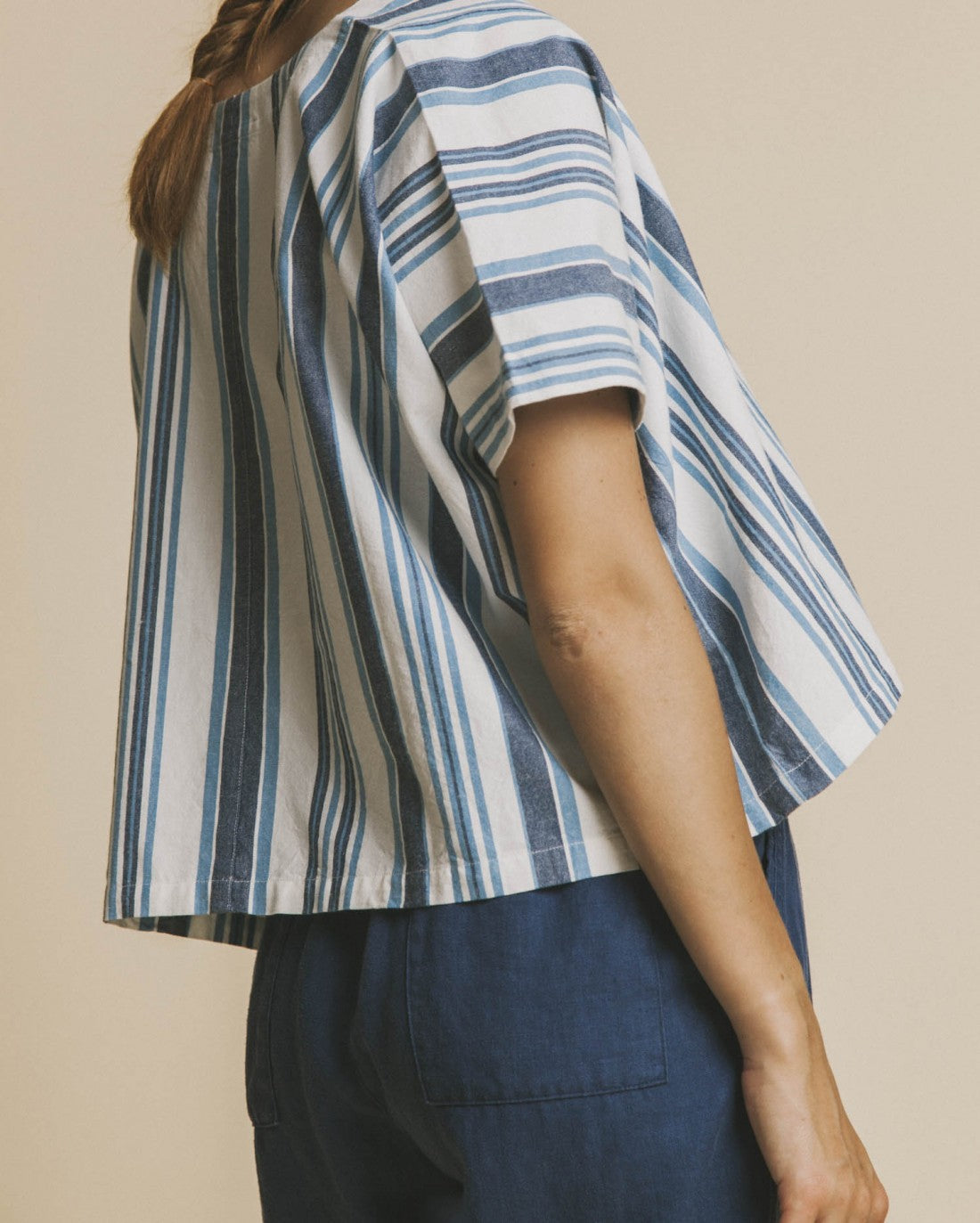 Short bleu canard en chanvre, coton bio et tencel - Mamma