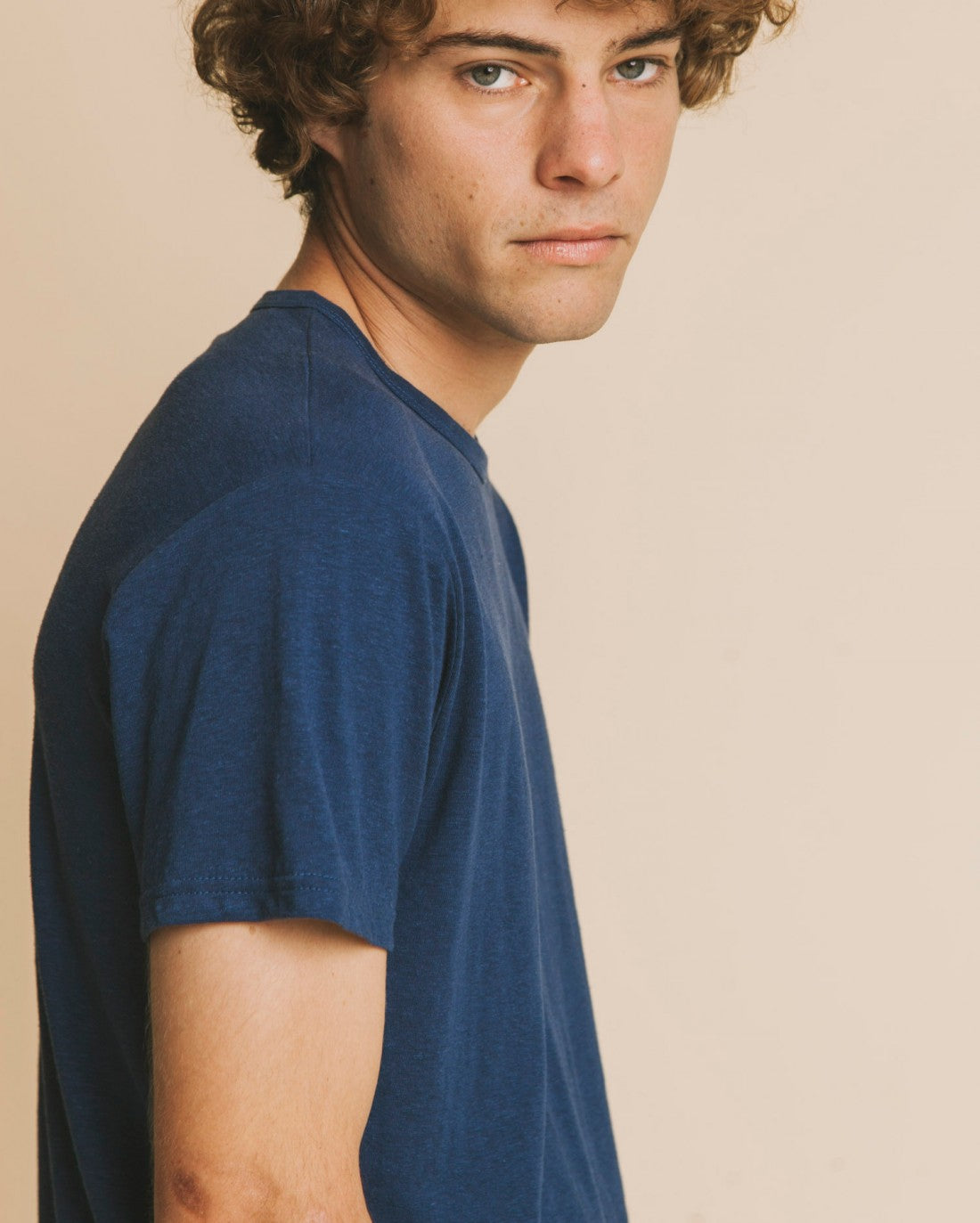 T-shirt bleu canard en chanvre et coton bio - hemp