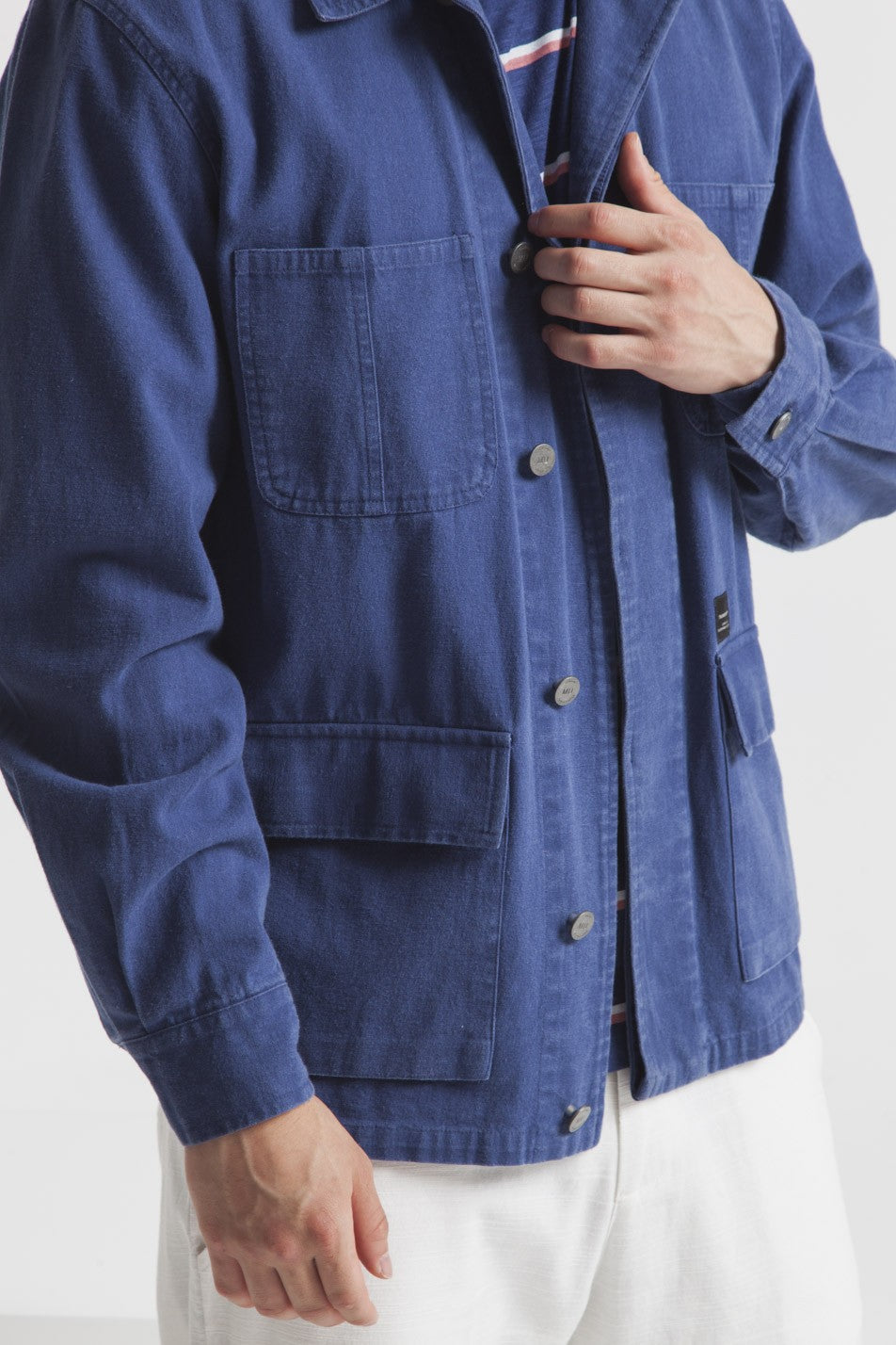 Veste bleue en coton bio - blue james