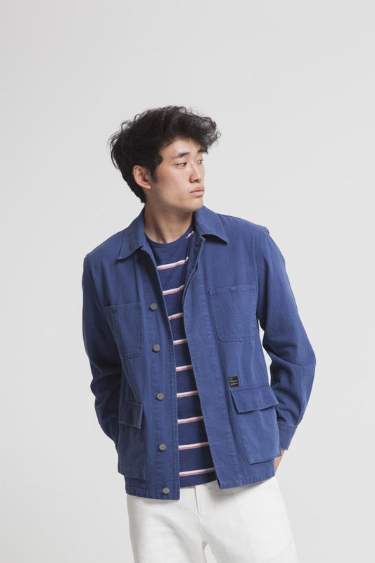 Veste bleue en coton bio - blue james