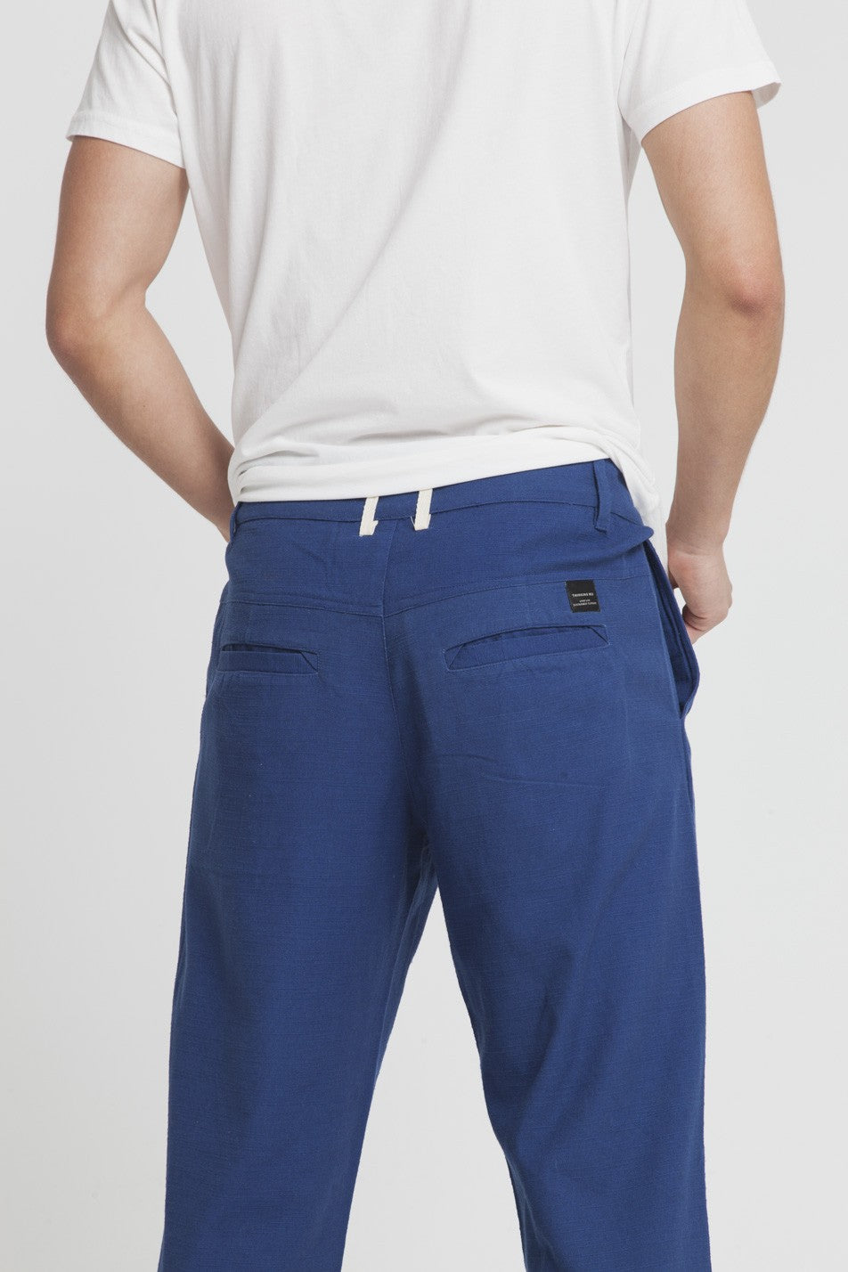 Pantalon bleu en coton bio -blue marcel