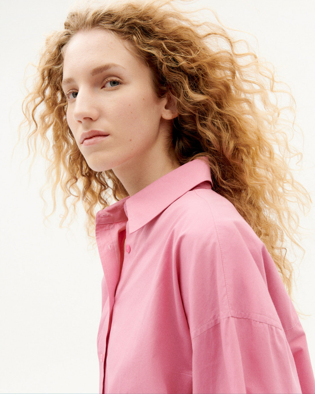 Chemise oversize rose en coton bio - pink carangi blouse