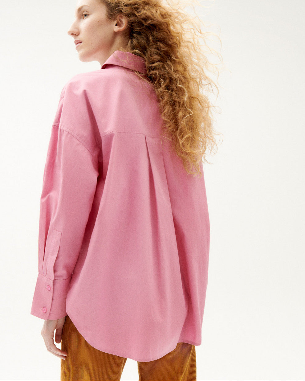 Chemise oversize rose en coton bio - pink carangi blouse