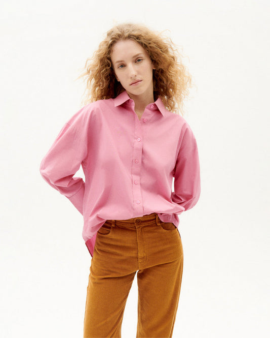 Chemise oversize rose en coton bio - pink carangi blouse