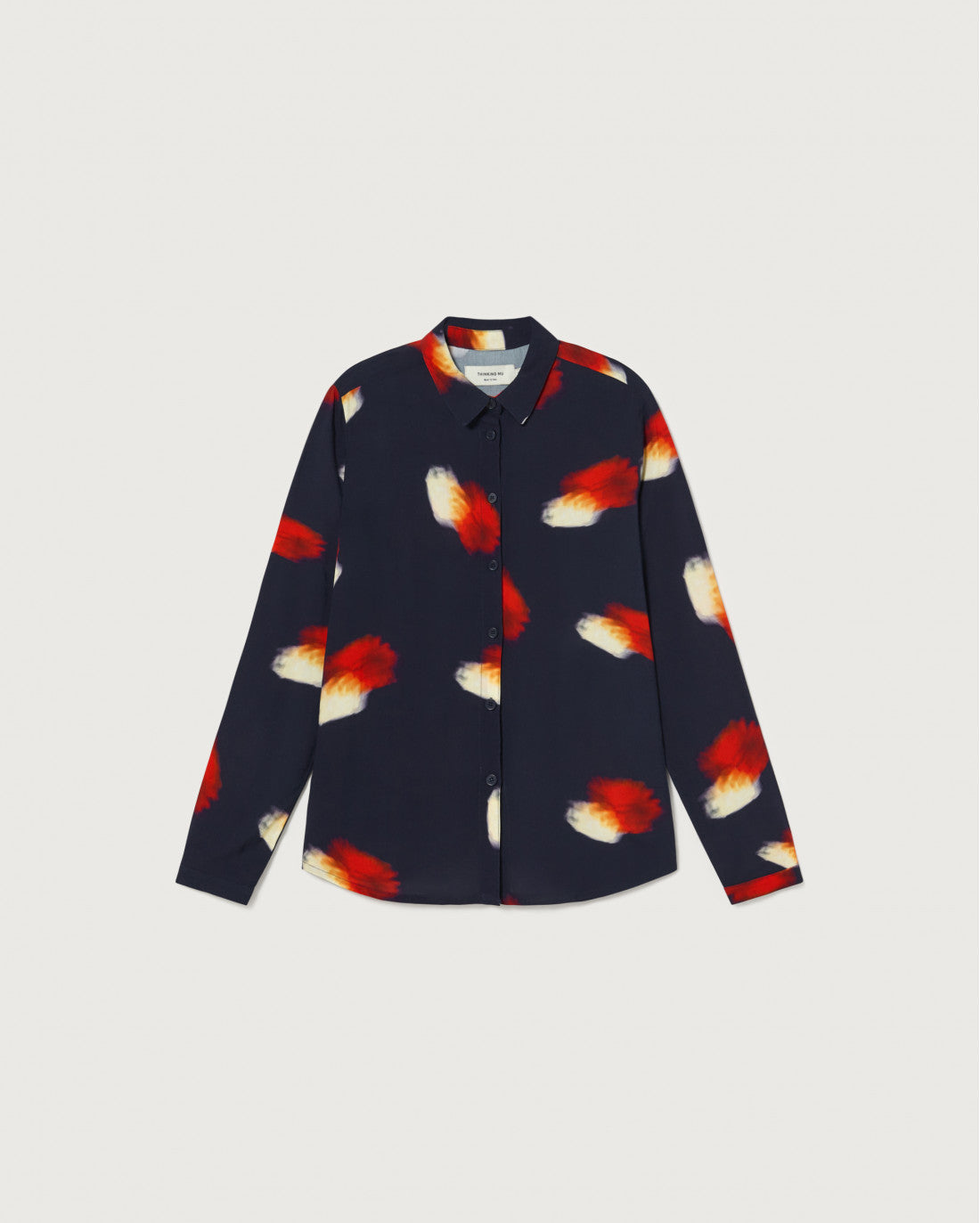 Blouse marine à motifs en ecovero - flowers chamomile blouse navy