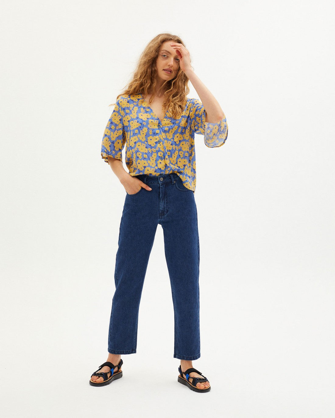 Blouse fleurie en EcoVero - BLOOM LIBELULA BLOUSE indigo