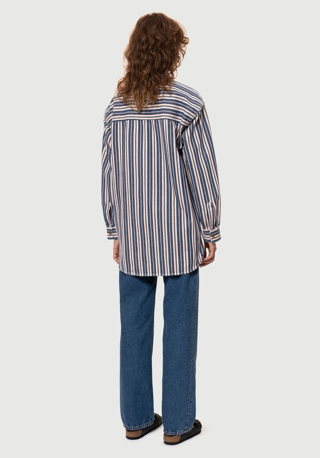 Surchemise oversize rayée en coton bio - mina denim shirt stripe red
