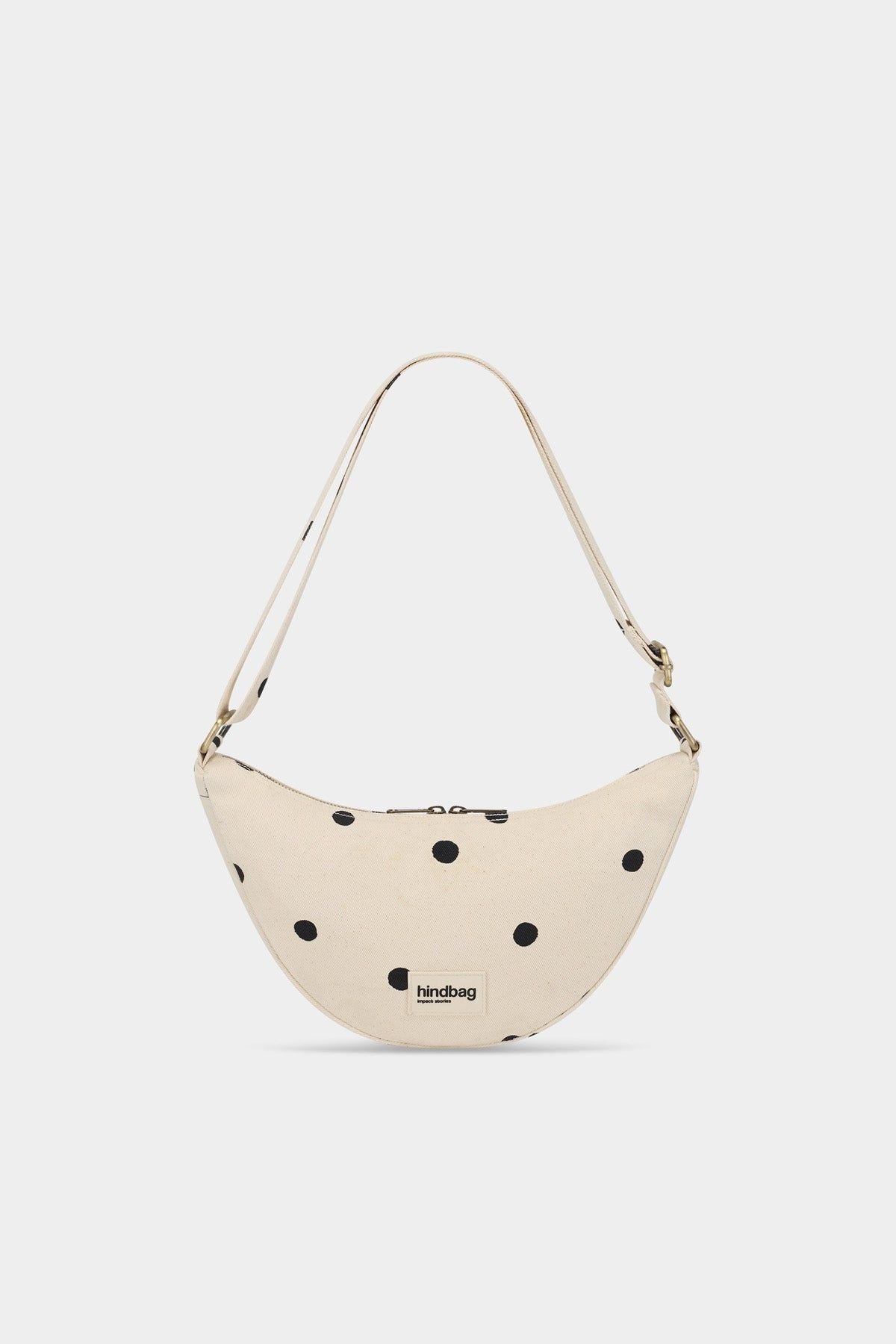 Sac bandoulière en coton bio | pois écru "andrea pois écru" - pois ecru | Pois ecru