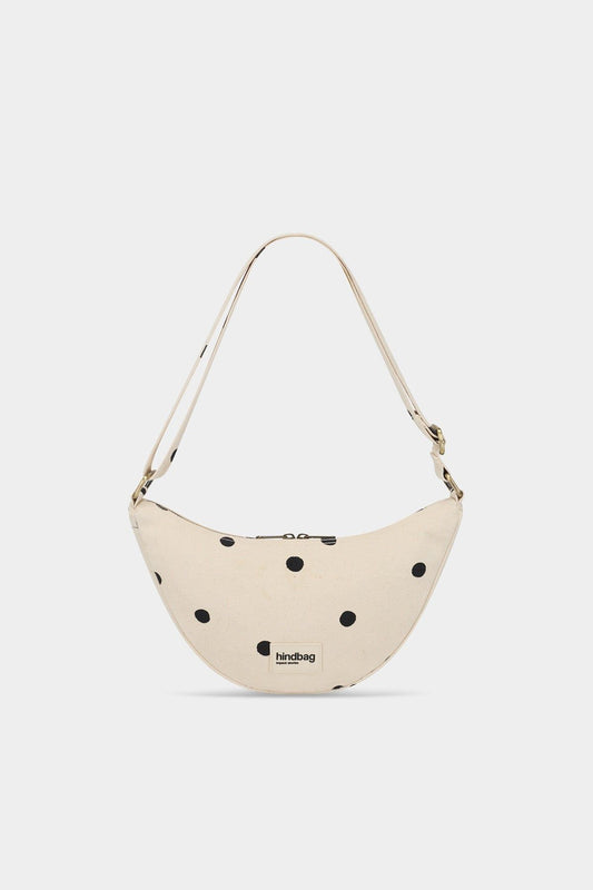 Sac bandoulière en coton bio | pois écru "andrea pois écru" - pois ecru | Pois ecru