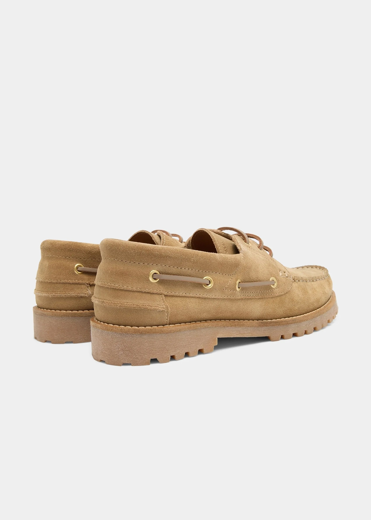 Chaussures bateau en cuir certifié | ollie boat shoe - earth suede | Earth suede