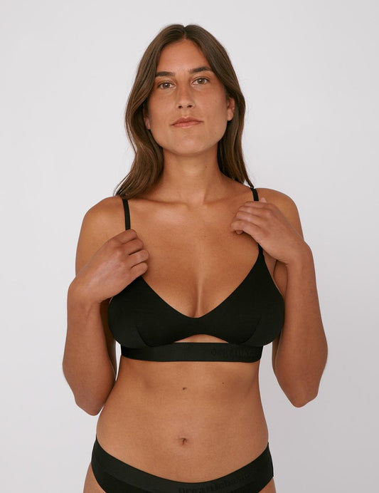 Soutien-gorge triangle en tencel | noir "soft touch bralette black"