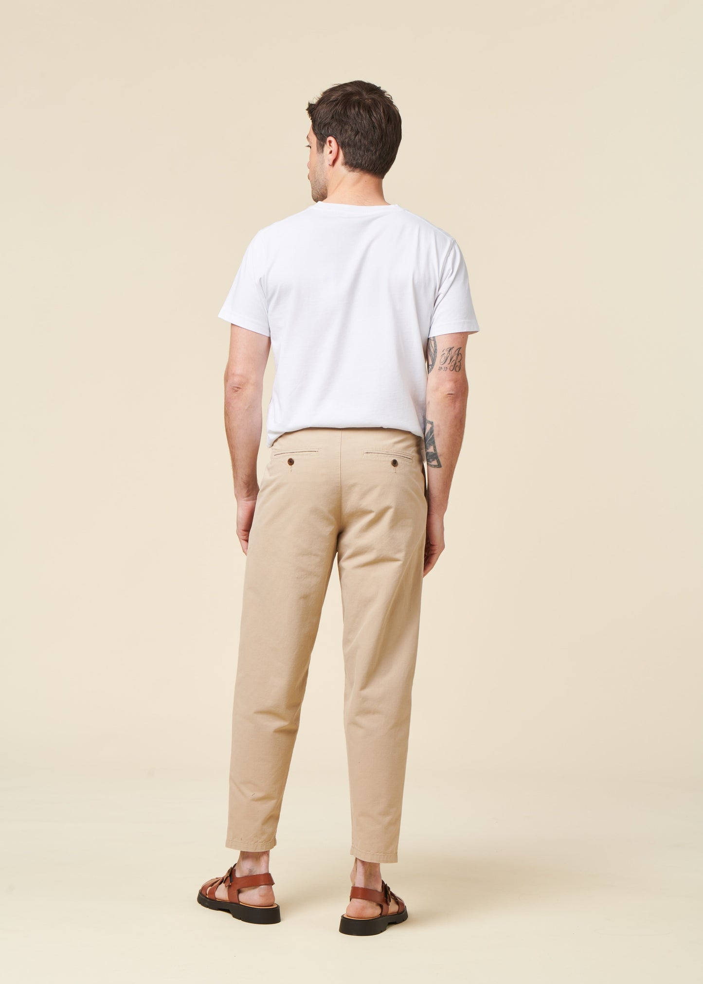Pantalon fuselé en coton bio | beige "swing"