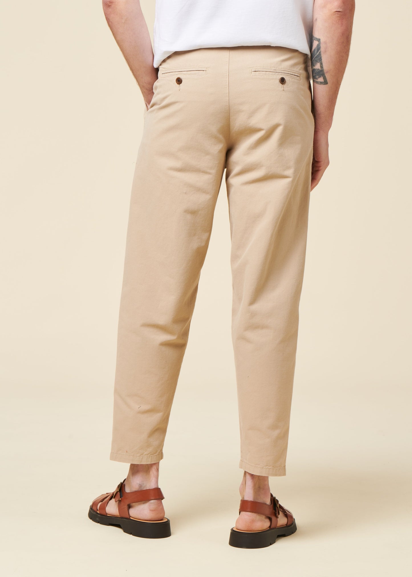 Pantalon fuselé en coton bio | beige "swing"
