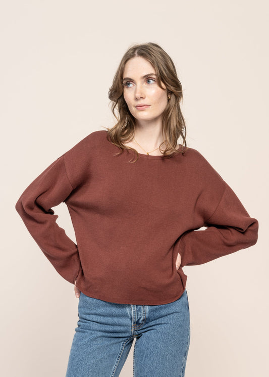 Pull en coton bio | rouge "williamsburg intense rust"