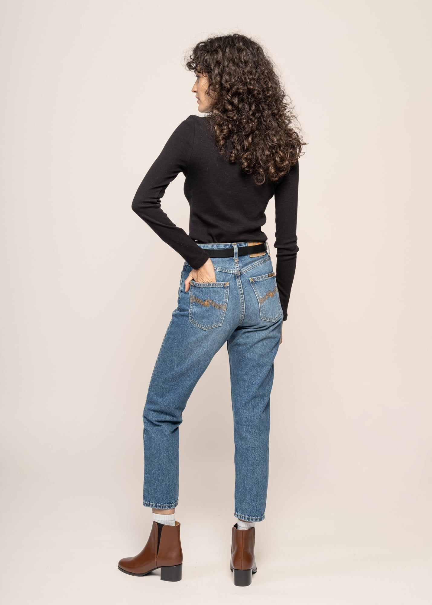 Jean mom en coton bio | Bleu délavé 'breezy britt day dreamer'