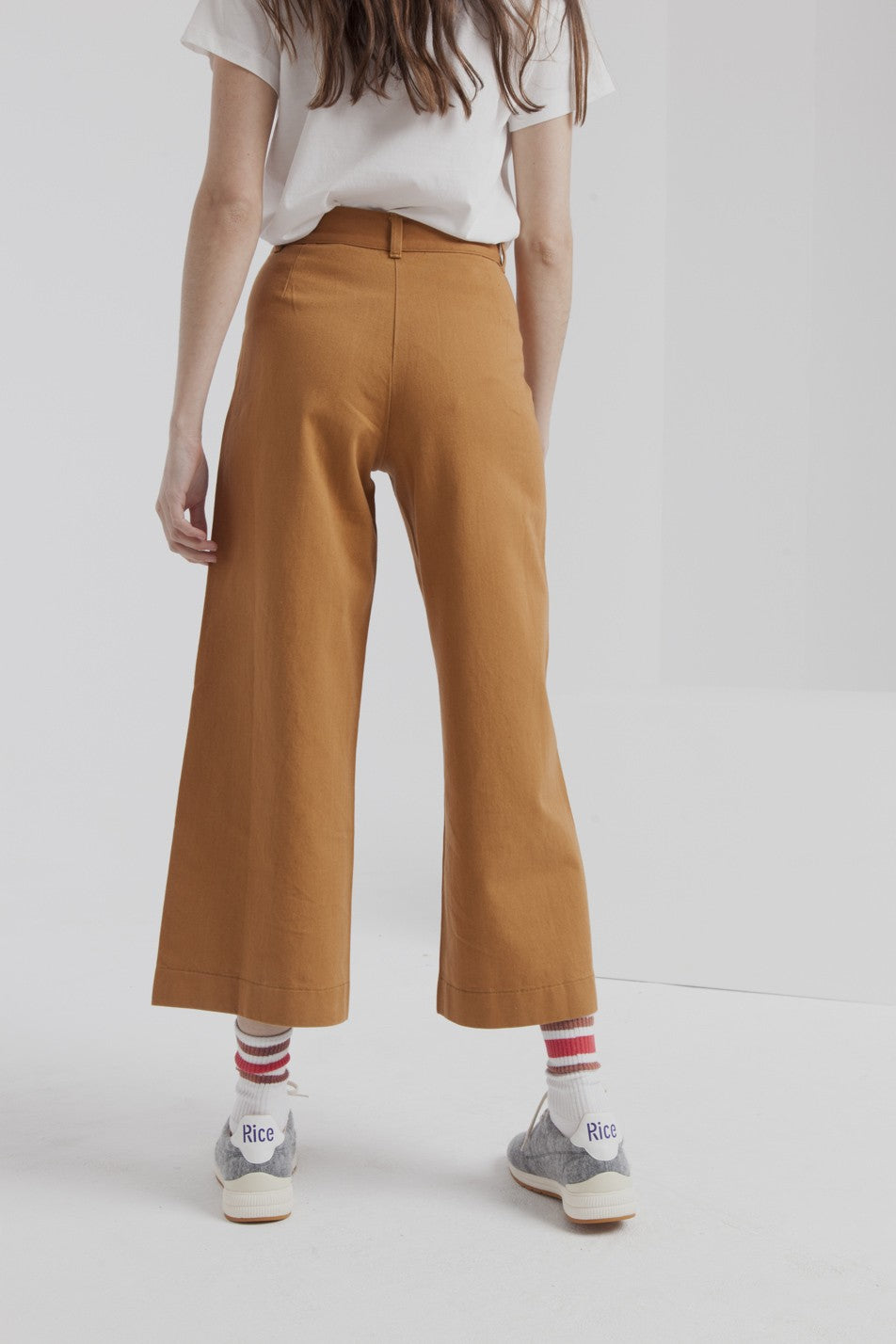 Pantalon large camel en coton bio - Elephant