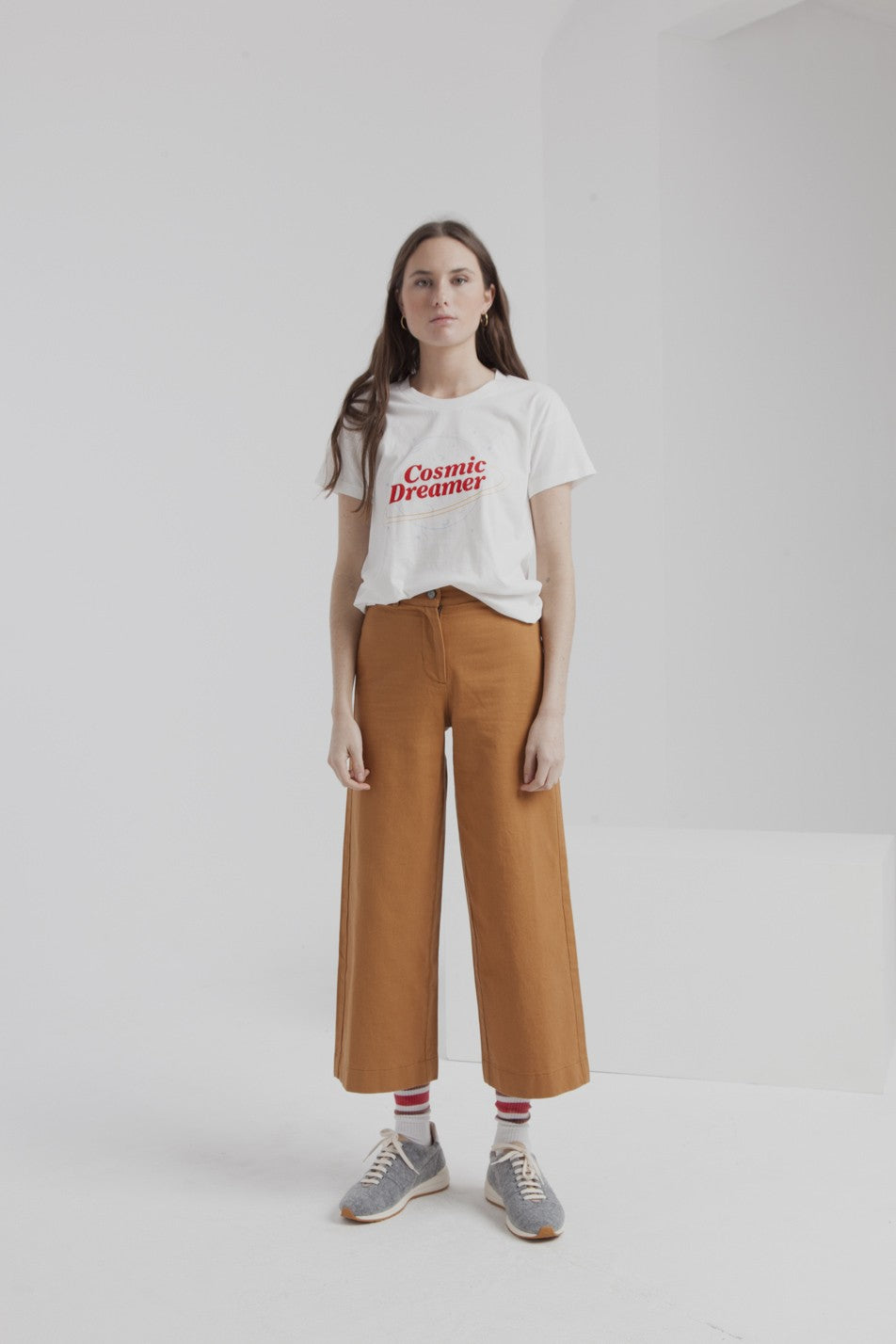 Pantalon large camel en coton bio - Elephant