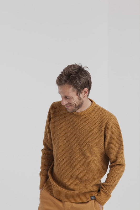 Pull marron en laine fine - Miki