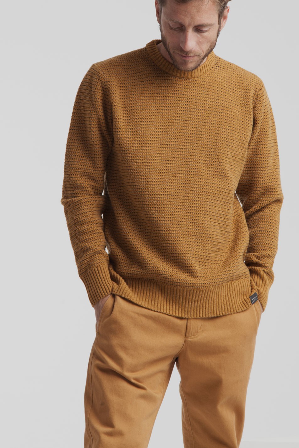 Pull marron en laine fine - Miki